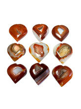 Carnelian Hearts Druzy Pieces